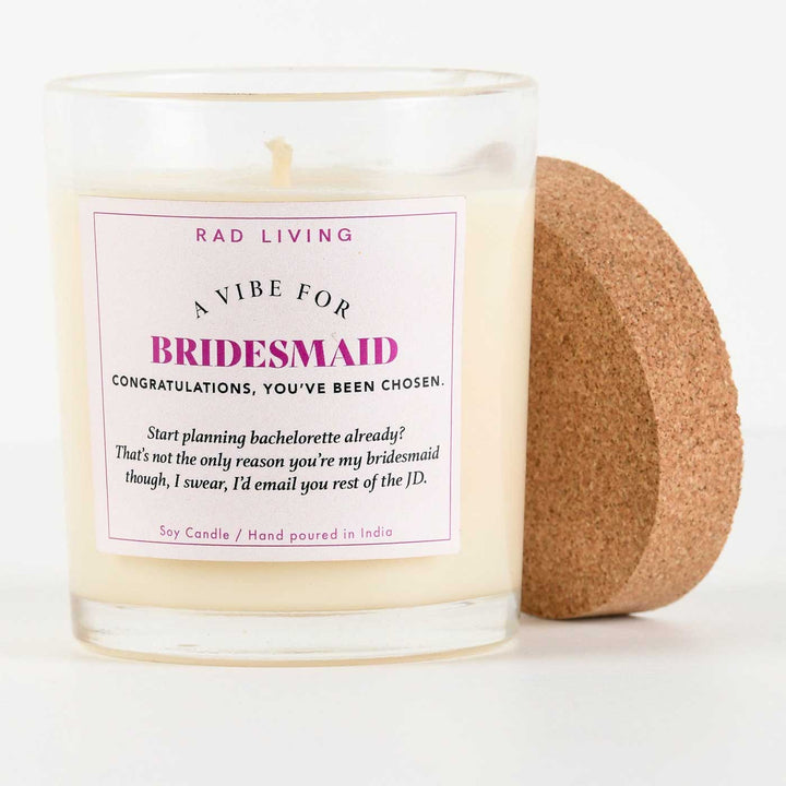 Hand Poured Bridesmaid Peach Mimosa Scented Soy Wax Candle