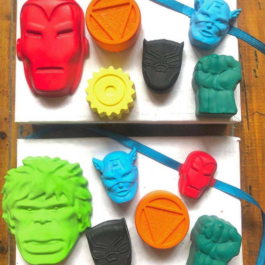 Handmade Non-Toxic Super Hero Crayons | Set Of 6