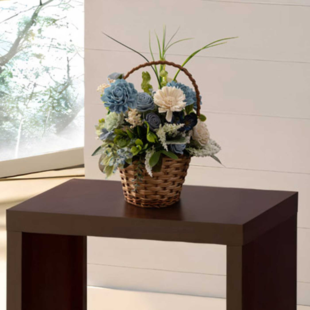 Handmade Aqua Bloom Shola Flower Centerpiece