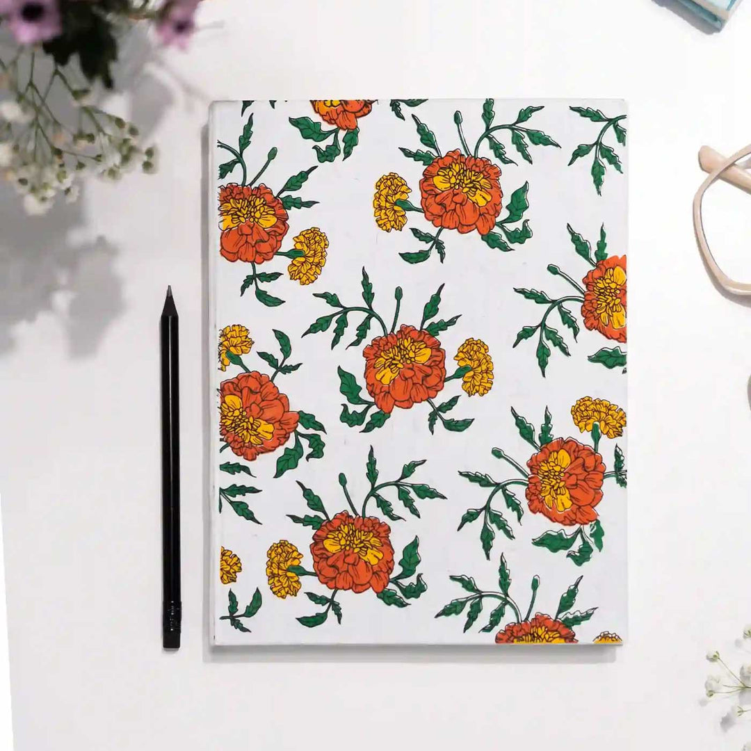 Handmade Genda Phool Unruled Journal | 100 Pages