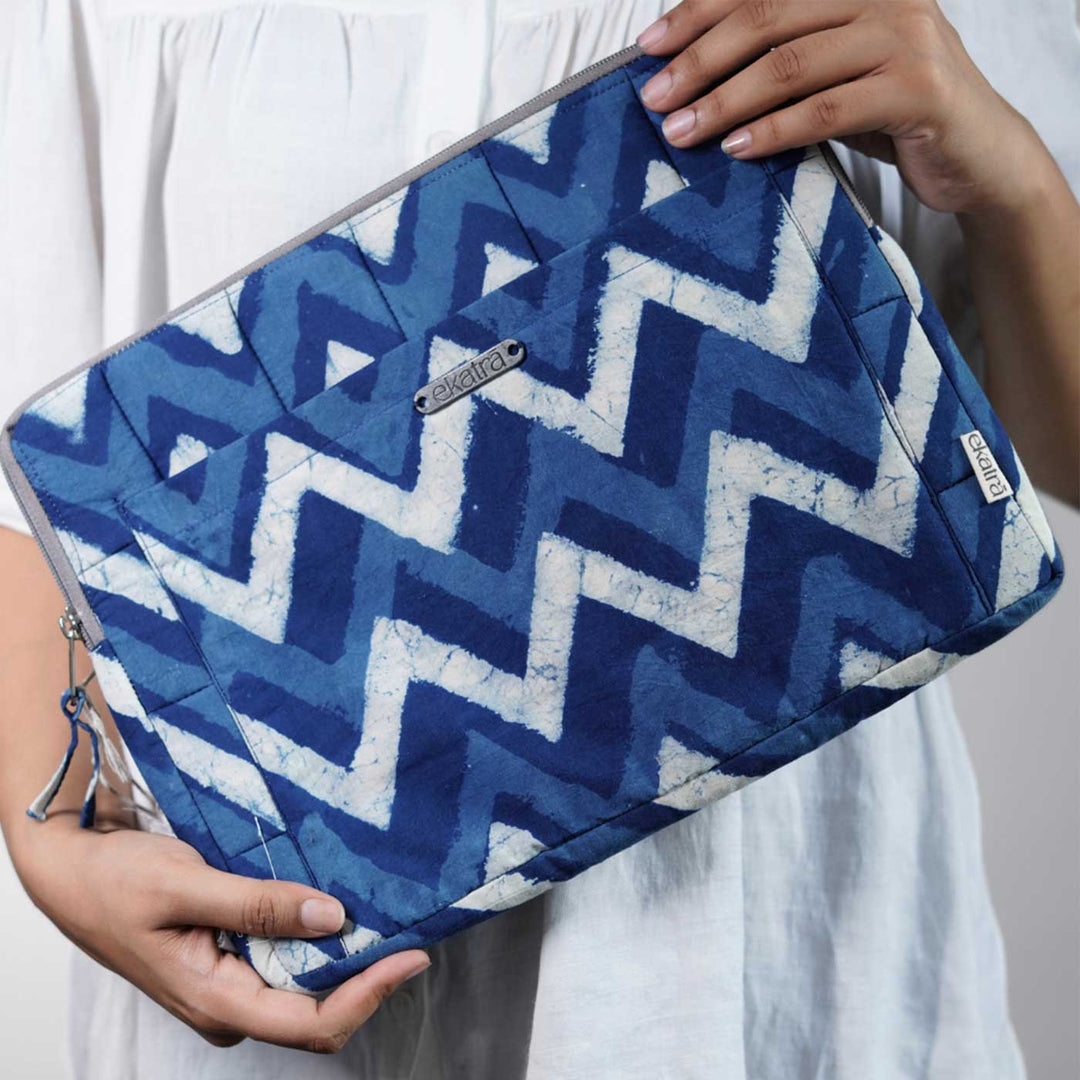 Indigo Chevron Laptop Sleeve