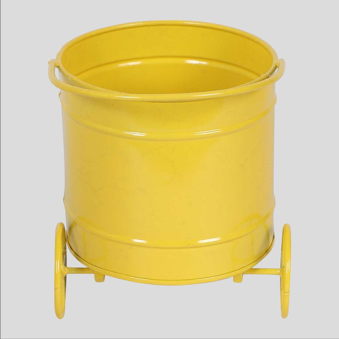 Handmade Yellow Round Snacks Cart Platter