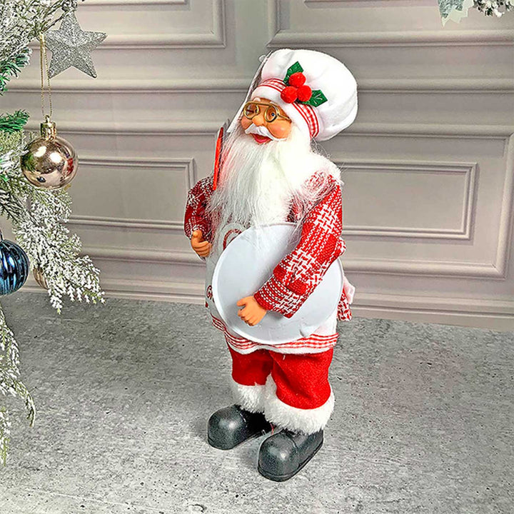 Big Masterchef Santa Claus Self-Standing Woolen Decor For Christmas Table Decoration