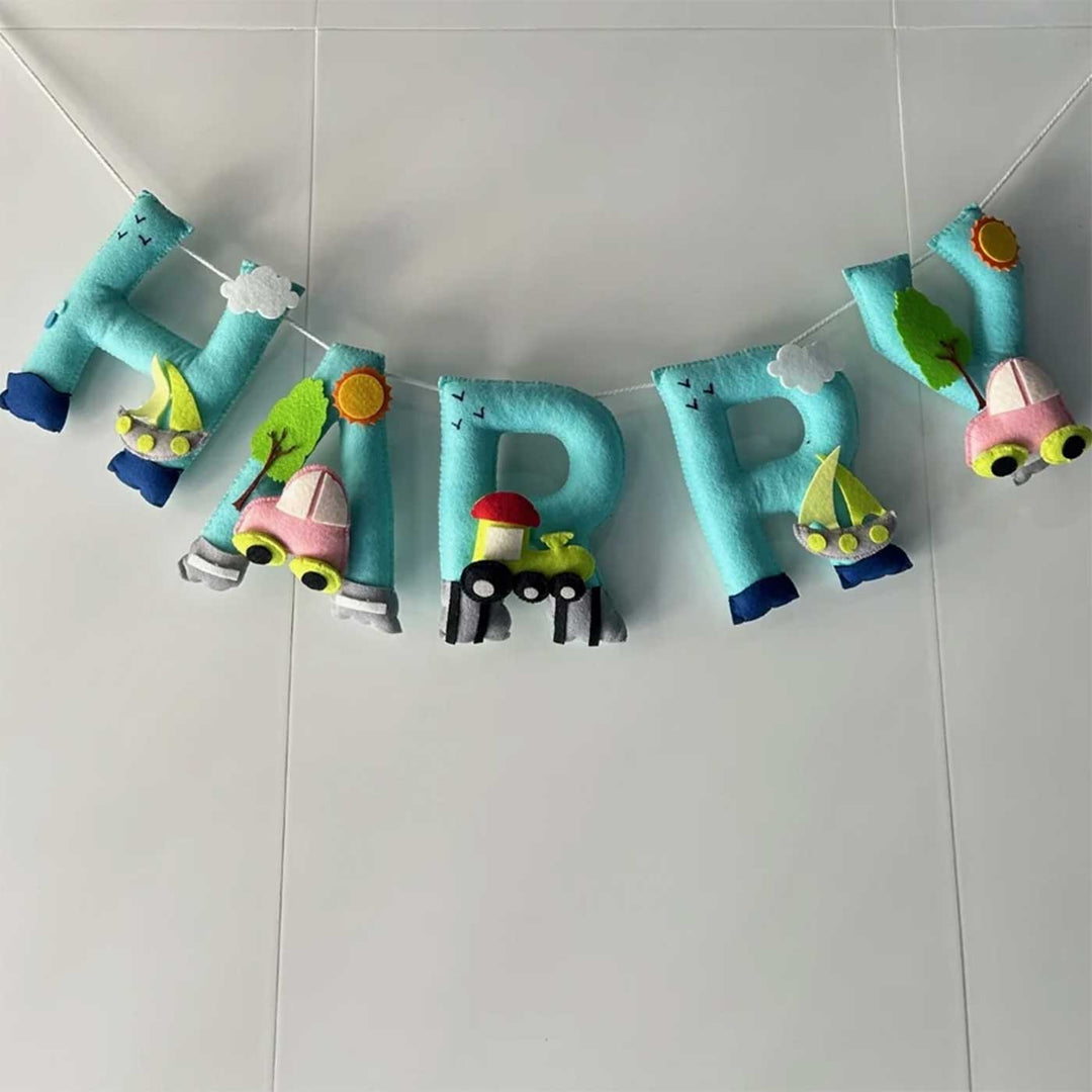 Personalized Transport Theme Felt Bunting / Garland For Kids