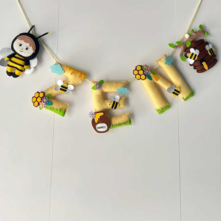 Personalized Bumble Bee Felt Bunting / Garland For Kids