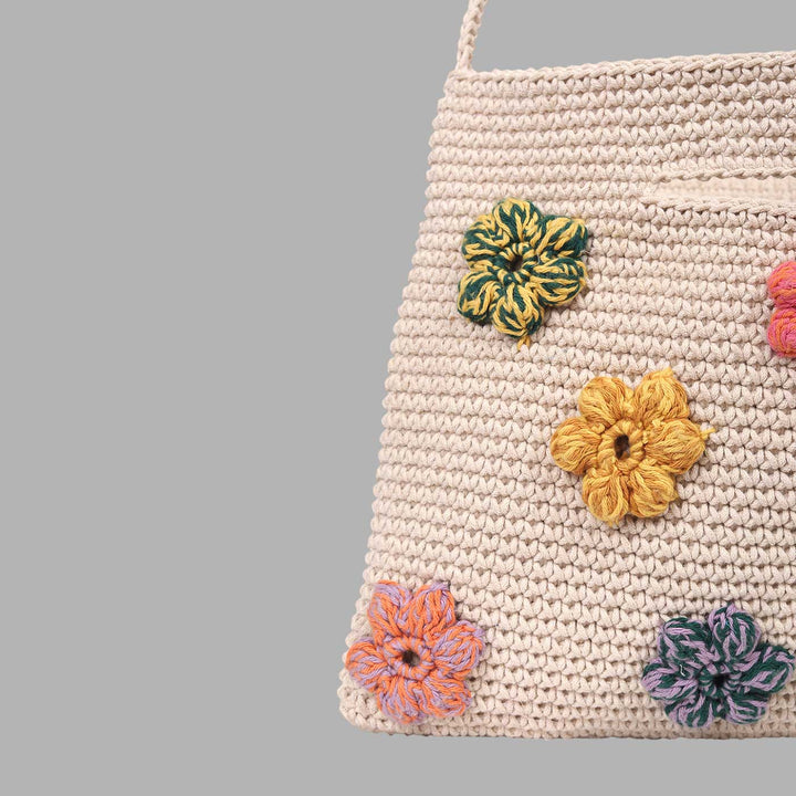 Handmade Crochet Floral La Sling Bag