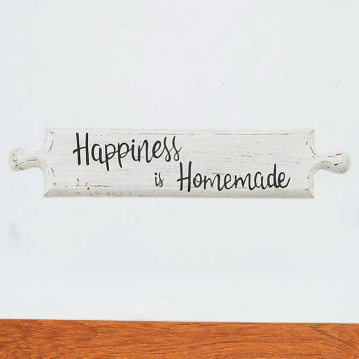 Handmade "Happiness Is Handmade" Wooden Rolling Pin Wall Art