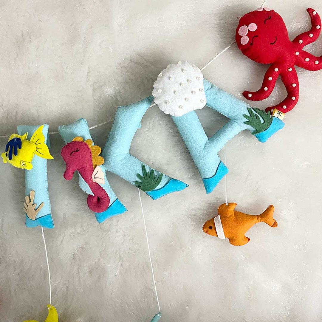 Handcrafted Personalized Mermaid Themed Bunting For Kids