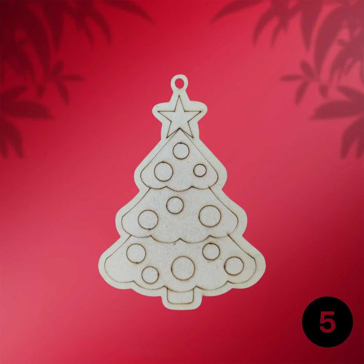 Ready To Paint Christmas Ornaments Diy Kit For Christmas Tree Decoration | Set Of 9