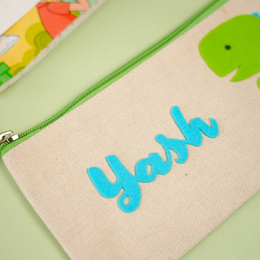 Personalized Dinosaur Theme Stationary Pouch