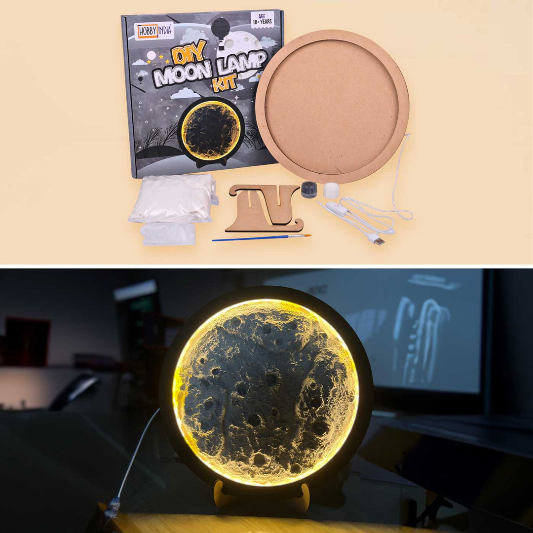 Pre Marked Moon Lamp MDF Wood DIY Kit