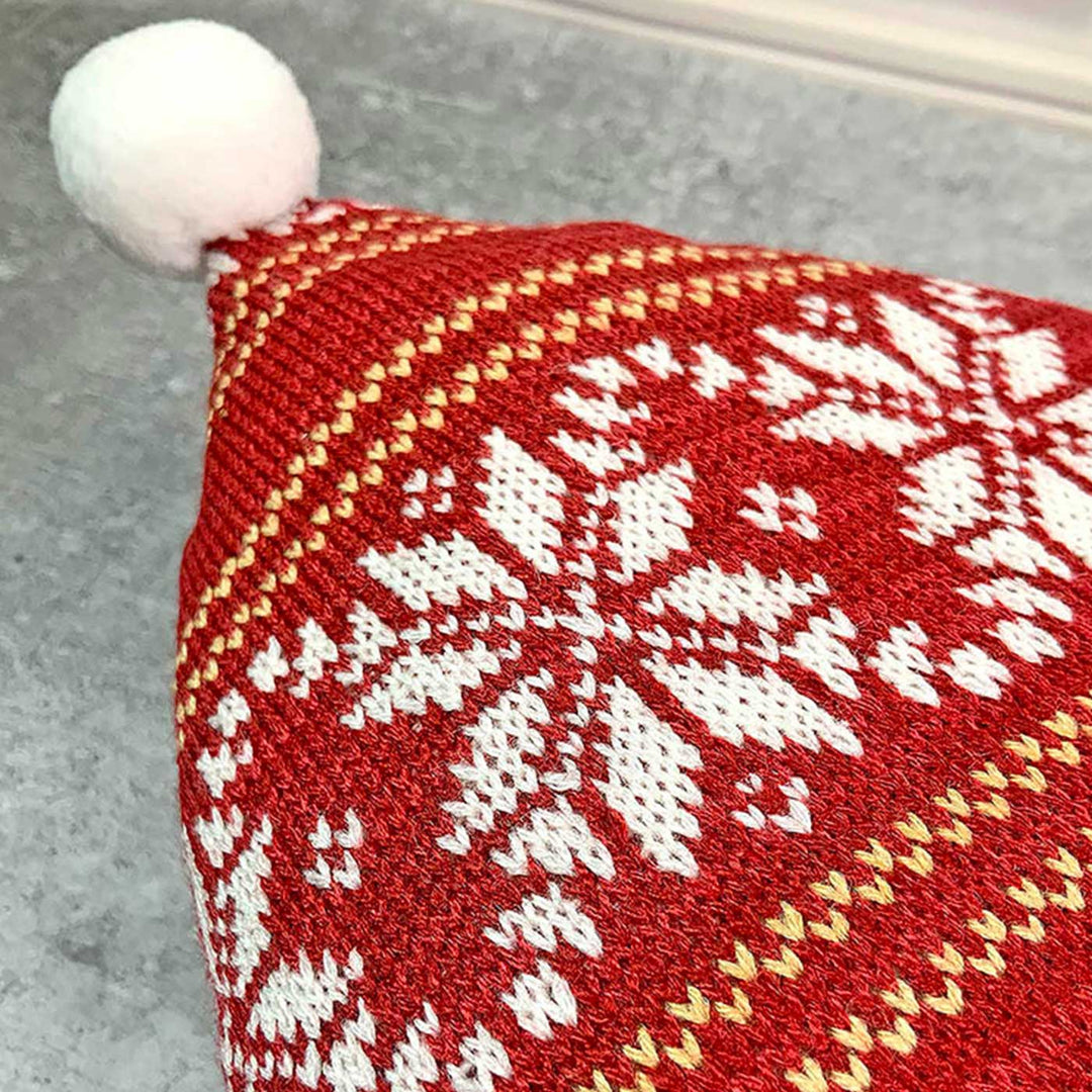 Fluffy Santa Christmas Themed Woolen Pillow For Christmas Decoration