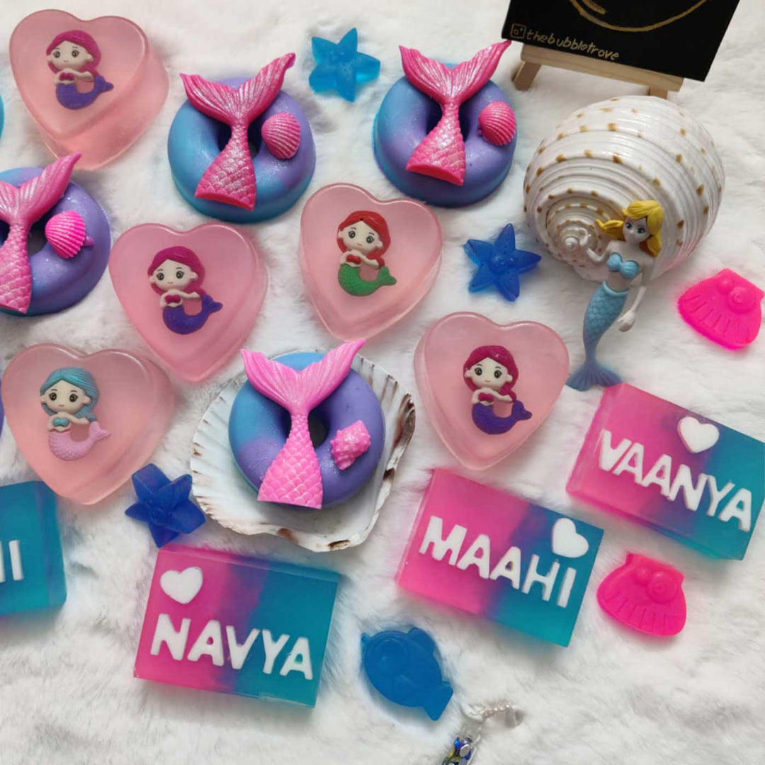 Personalized Handmade Mermaid Theme Shea Butter Gift Hamper | Set Of 4