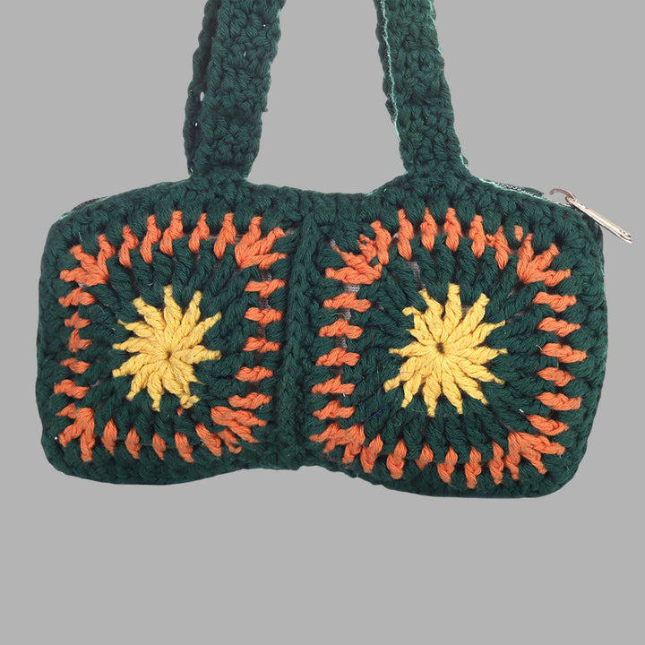 Handmade Crochet Green Busty Mini Handbag