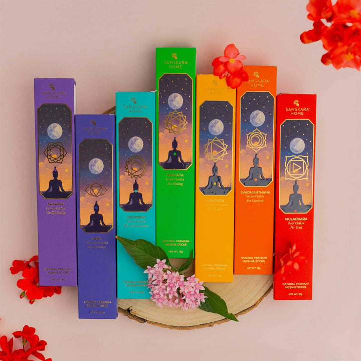 Handmade Chakra Natural Bamboo Free Incense Stick / Agarbatti | Set Of 7