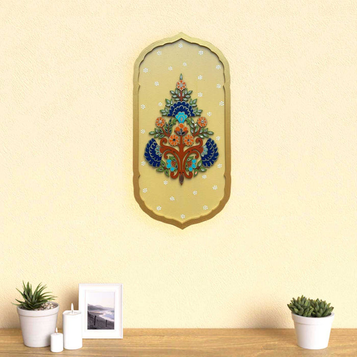 Hand-Painted Floral Ornate Theme MDF Wood Wall Decor