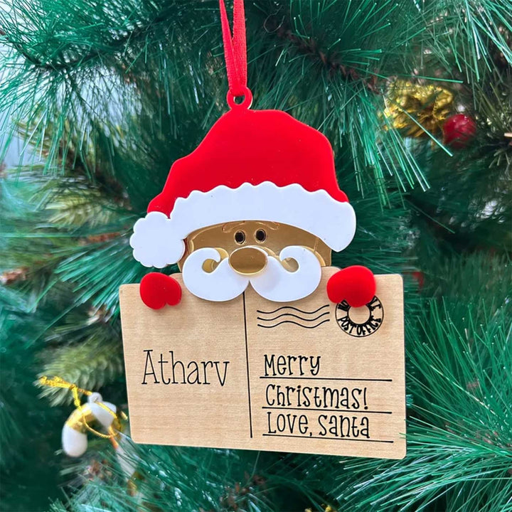 Personalized Post Card Mdf Wood Ornaments For Christmas Tree Decoration