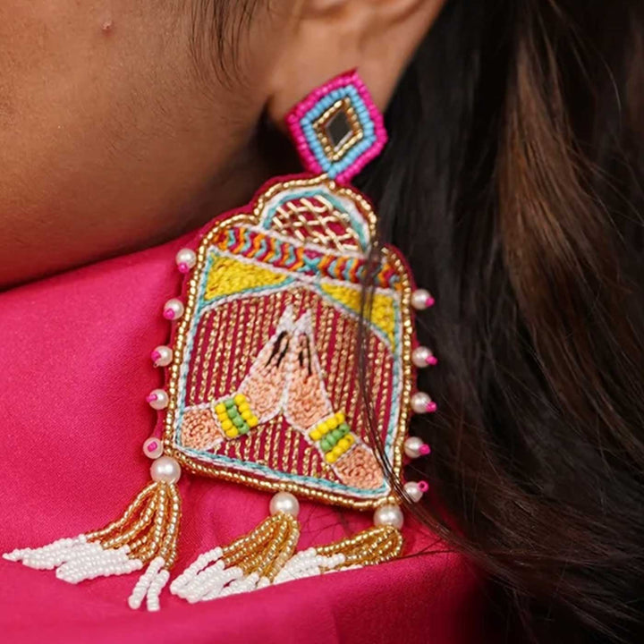 Handmade Baraati Beaded Earrings