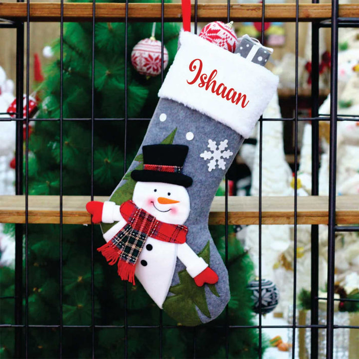 Personalized Winter Wonderland Felt & Fur Stockings For Christmas Decoration