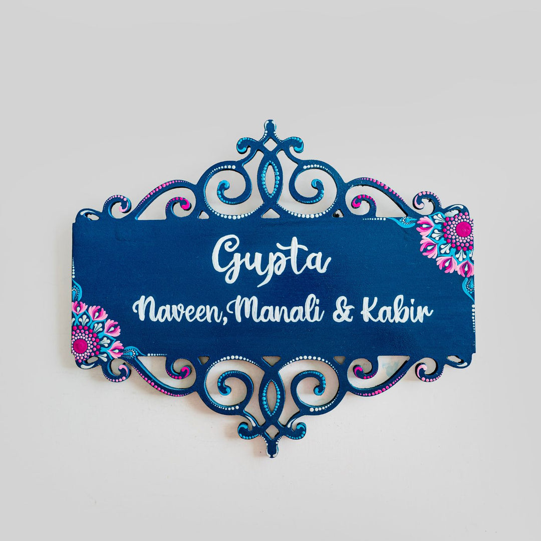 Handcrafted Dot Art Rectangular Name Plate