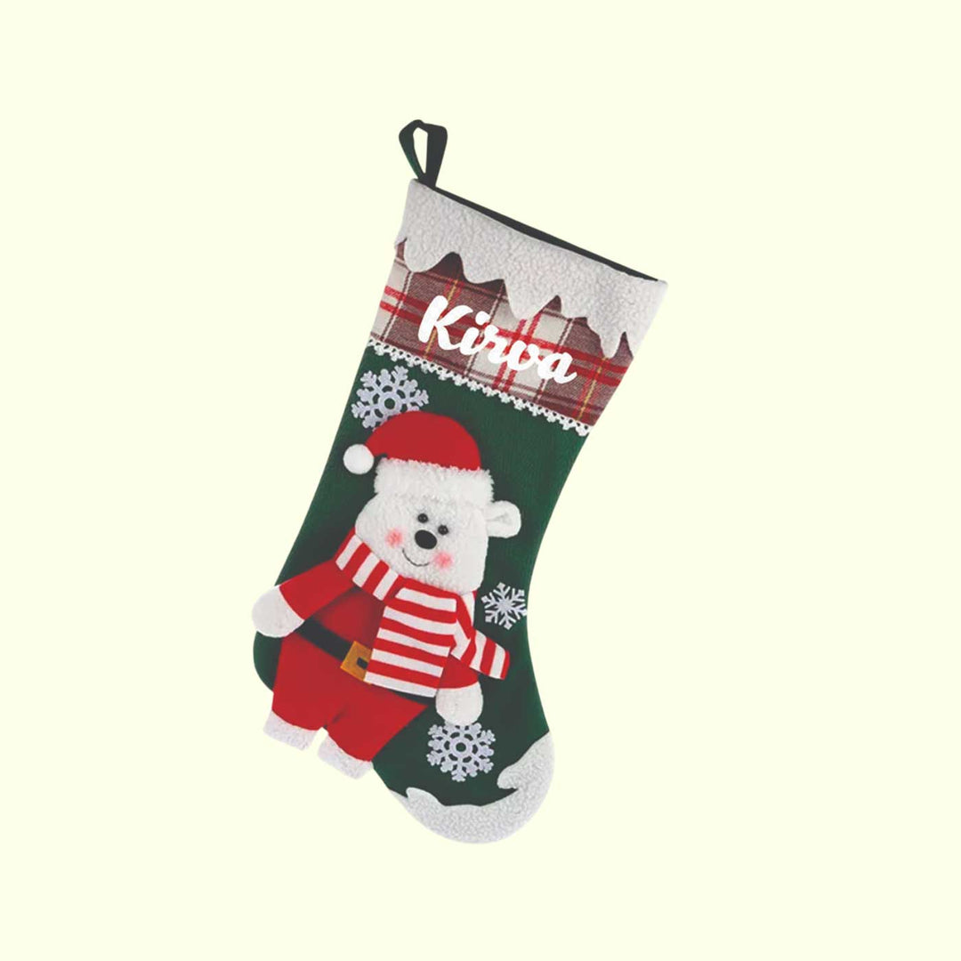 Personalized Snowflake Magic Cotton & Felt Stockings For Christmas Decoration