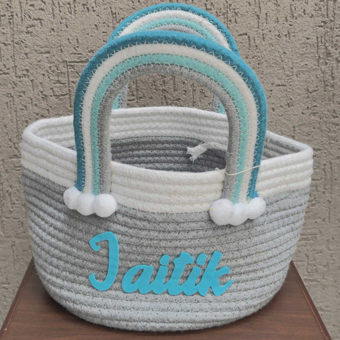 Personalized Handmade Rainbow Basket For Kids