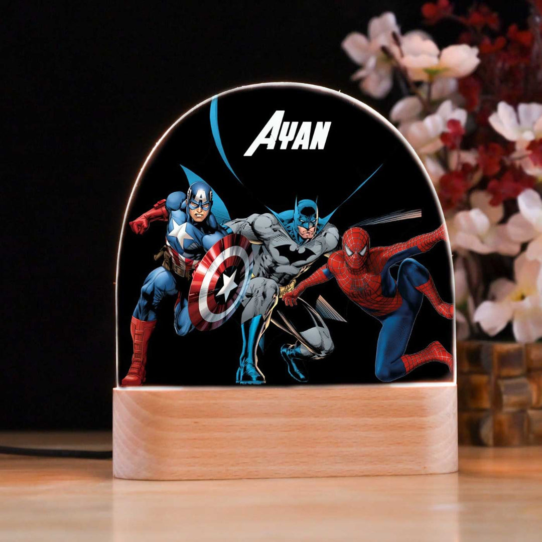 Personalized Superheroes Theme Acrylic LED Table Lamp