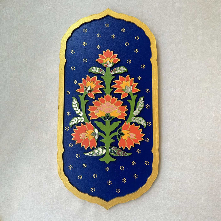 Hand-Painted Floral Theme MDF Wood Wall Decor