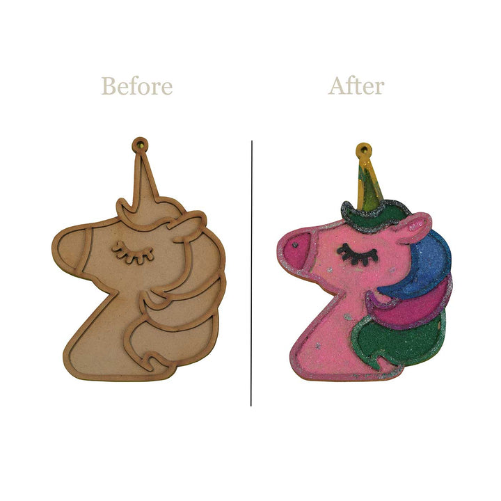 Handmade Wooden Unicorn Sand Art DIY Kit | Set of 10