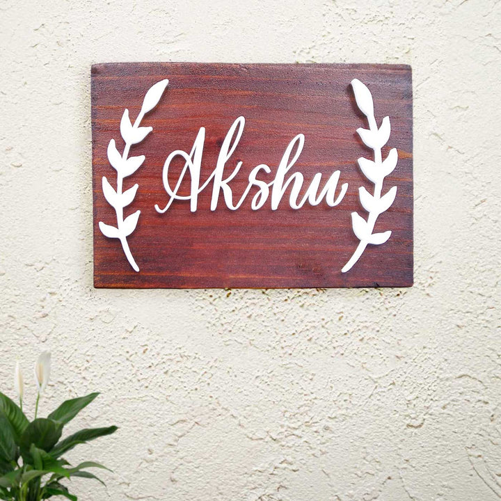 Personalized Minimalist Pine Wood Name Plate