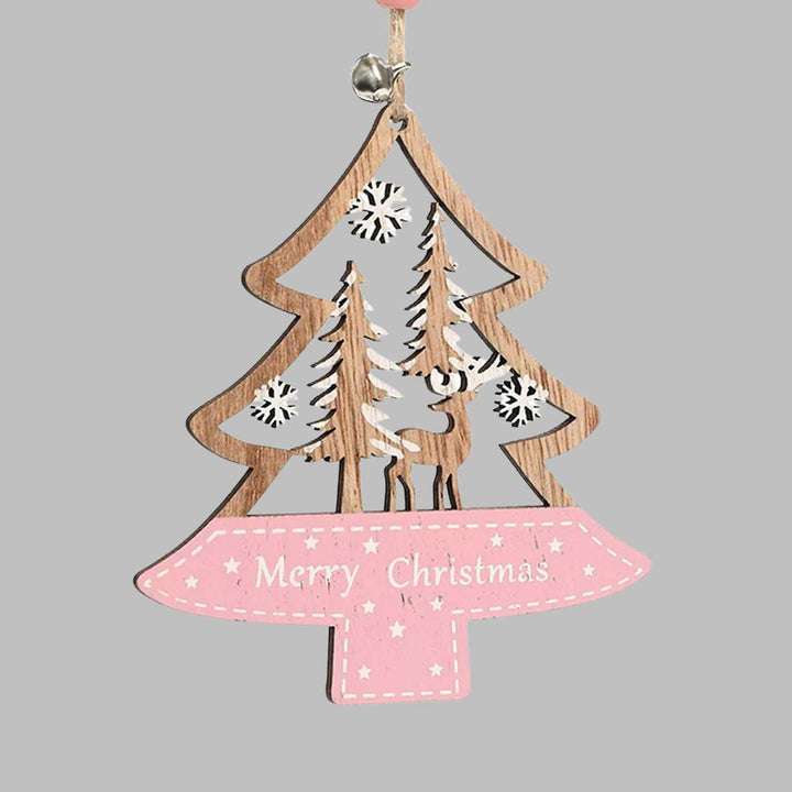 Handmade Minimal Cotton Candy Wooden Ornaments For Christmas Tree Decoration