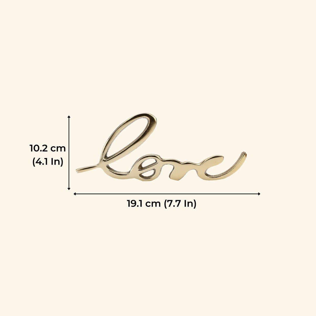 Handmade Gold 'Love' Free Standing Showpiece