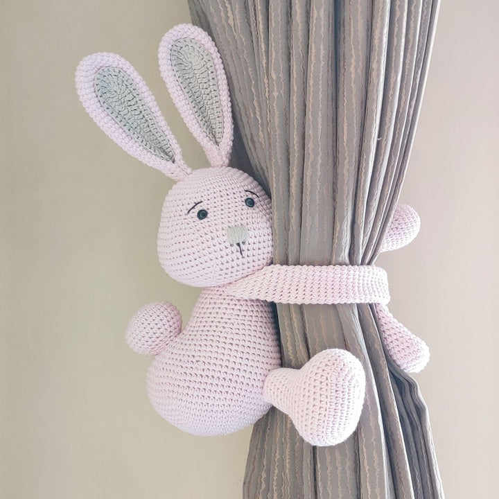 Handmade Crochet Bunny Curtain Tie for Newborns