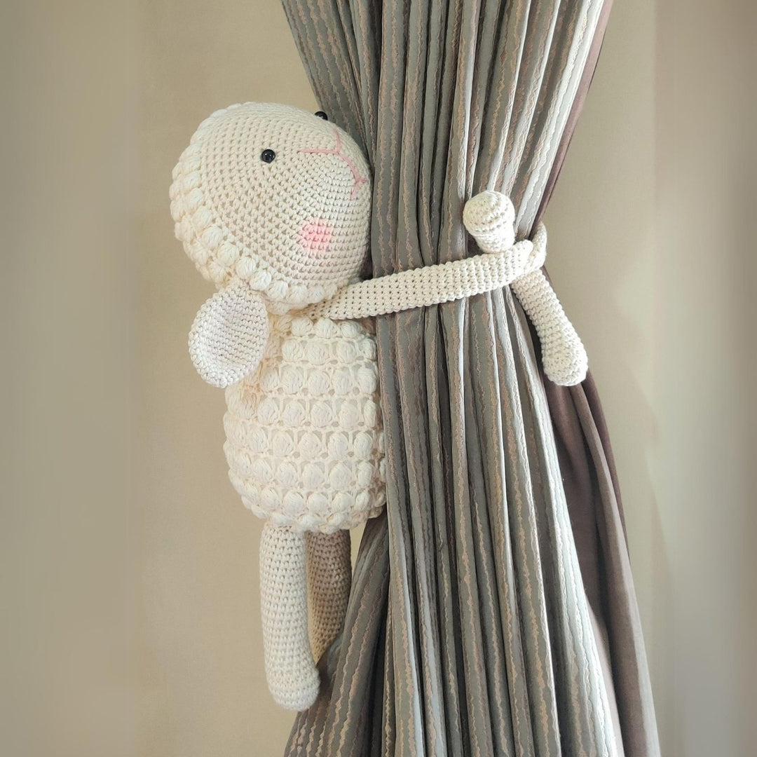 Handmade Crochet Sheep Curtain Tie for Newborns