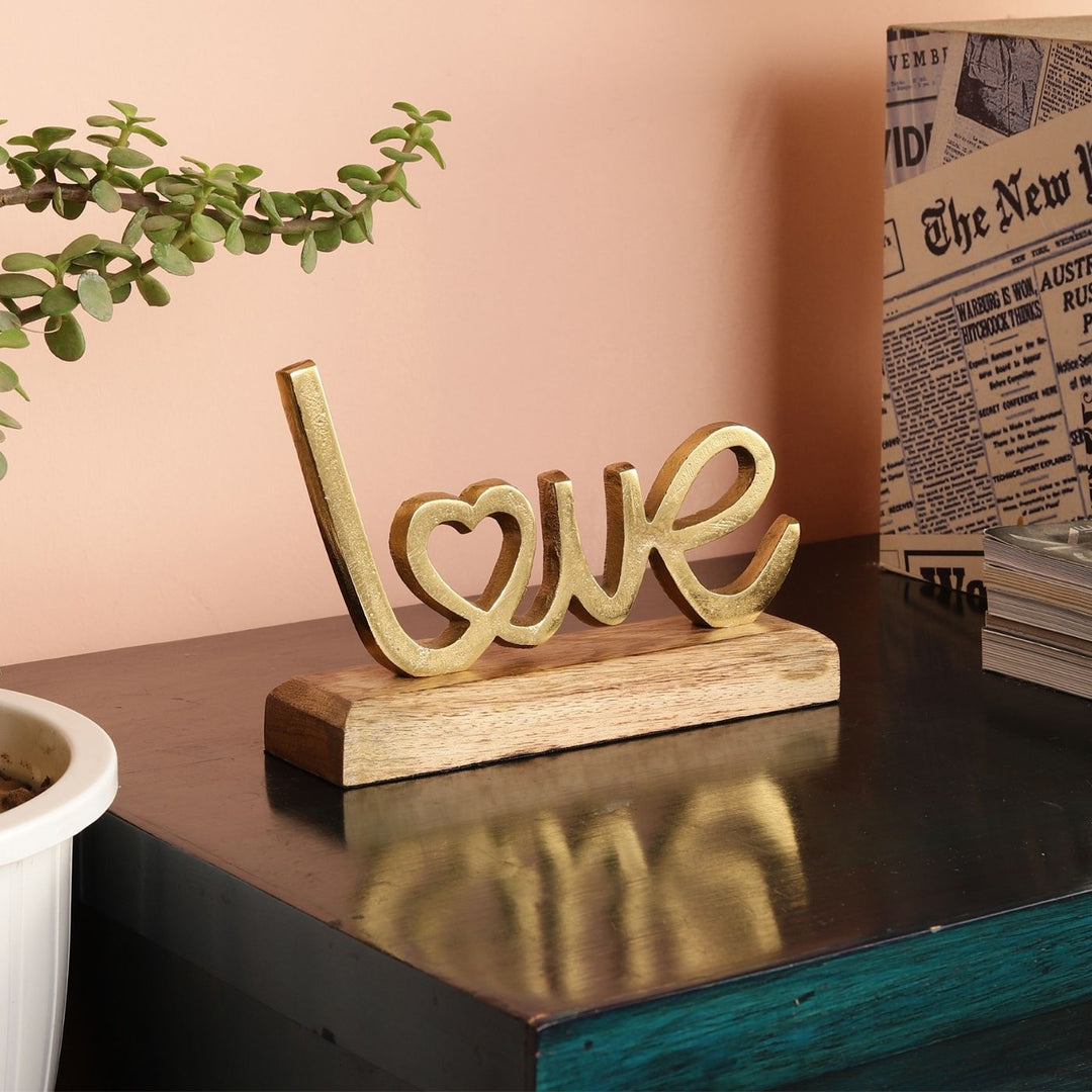 Handmade Gold 'Love' Free Standing Showpiece