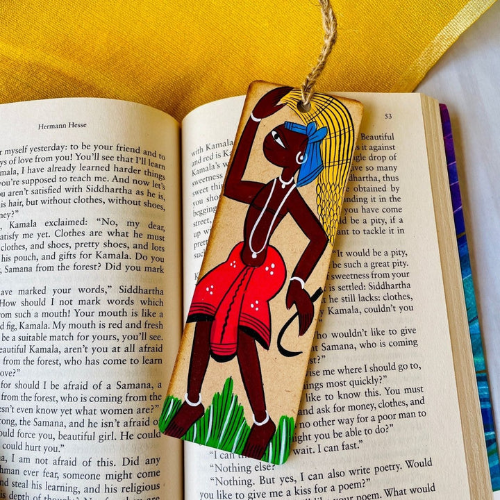 Hand-Painted Pattachitra Farmer Motif Mdf Wood Bookmark | Set Of 3