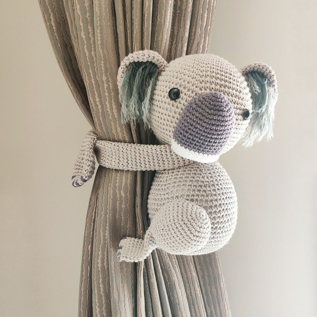 Handmade Crochet Koala Curtain Tie for Newborns