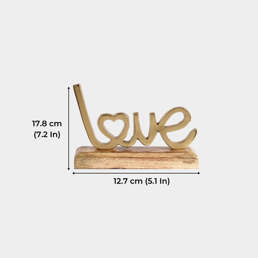 Handmade Gold 'Love' Free Standing Showpiece