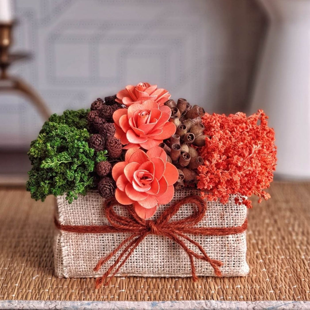 Handmade Orange Shola Flower Centerpiece