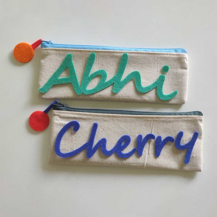 Personalized Handmade Cotton Pouch With Name | Set of 2