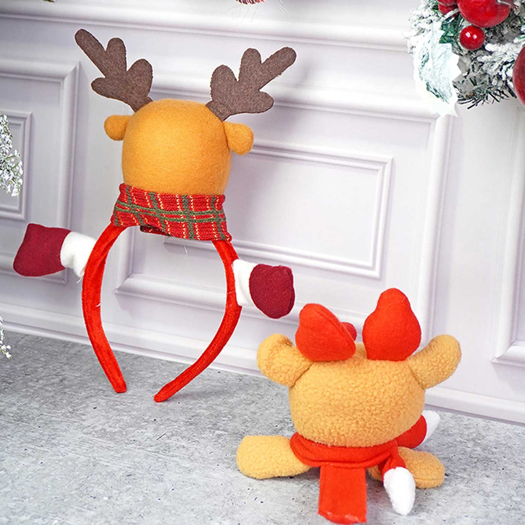 Handmade 3D Reindeer Hairband & Snowman Wrist Band | Secret Santa Gift Ideas | Set Of 2