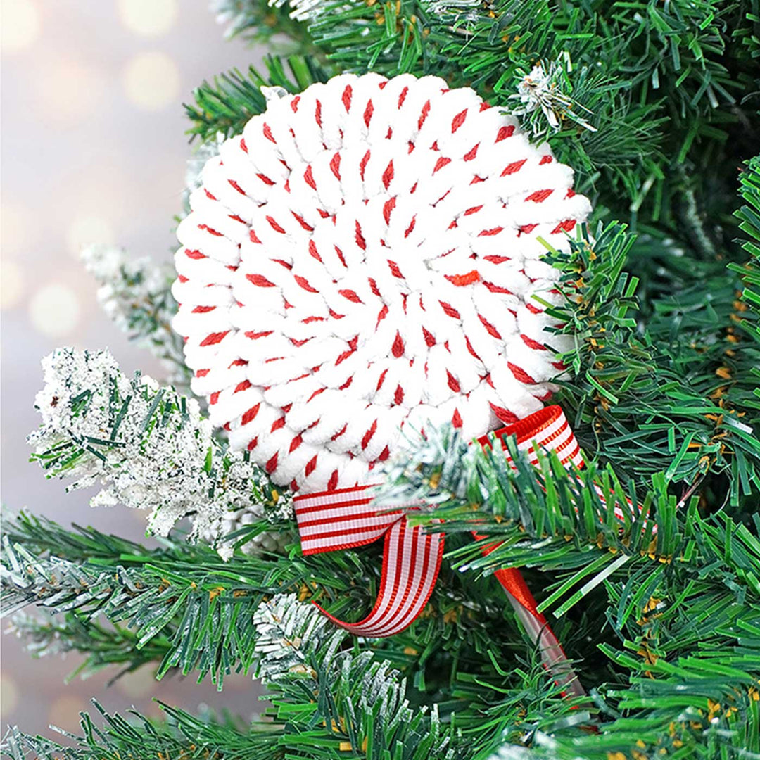 Handmade Red Candyland Themed Ornaments For Christmas Tree Decoration | Set Of 5