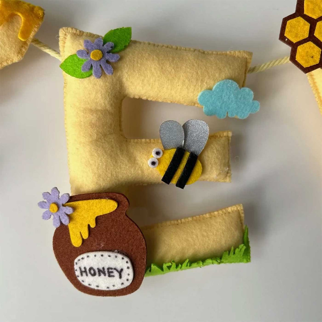 Personalized Bumble Bee Felt Bunting / Garland For Kids