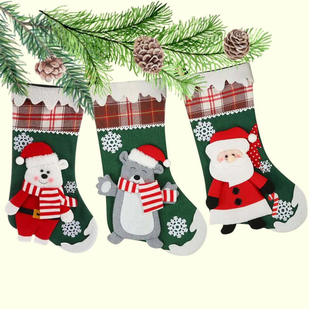 Personalized Snowflake Magic Cotton & Felt Stockings For Christmas Decoration