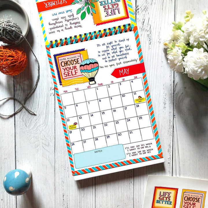 Notes to Self 2025 Spiral Calendar With Holidays | 10+ Freebies Included