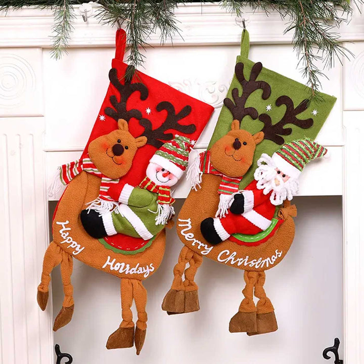 Personalized Holiday Happiness Felt & Wool Stockings For Christmas Decoration