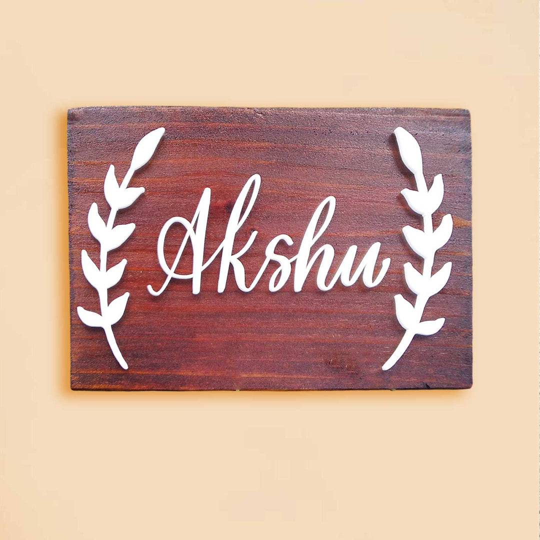 Personalized Minimalist Pine Wood Name Plate