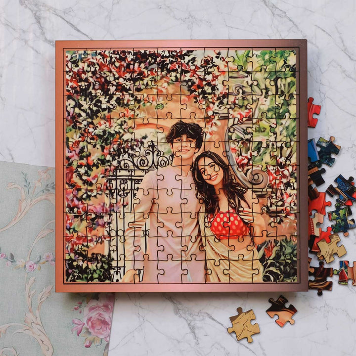 Photo Personalized Floral Fantasy MDF Wood Puzzle