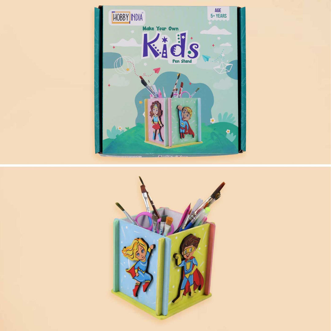 Pre Marked Make Your Own Kids Pen Stand MDF Wood DIY Kit