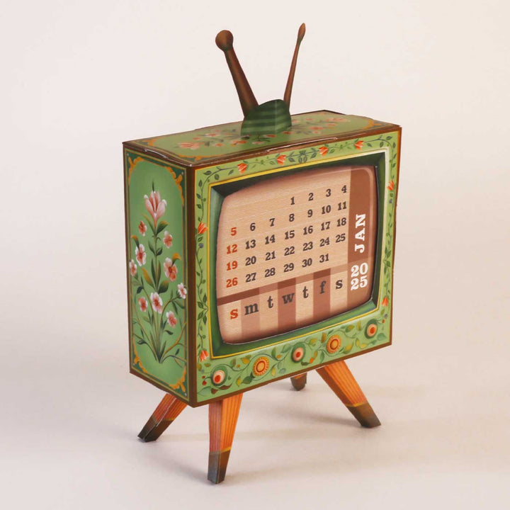 Mini TV Desk Calendar 2025 DIY Paper Craft Kit